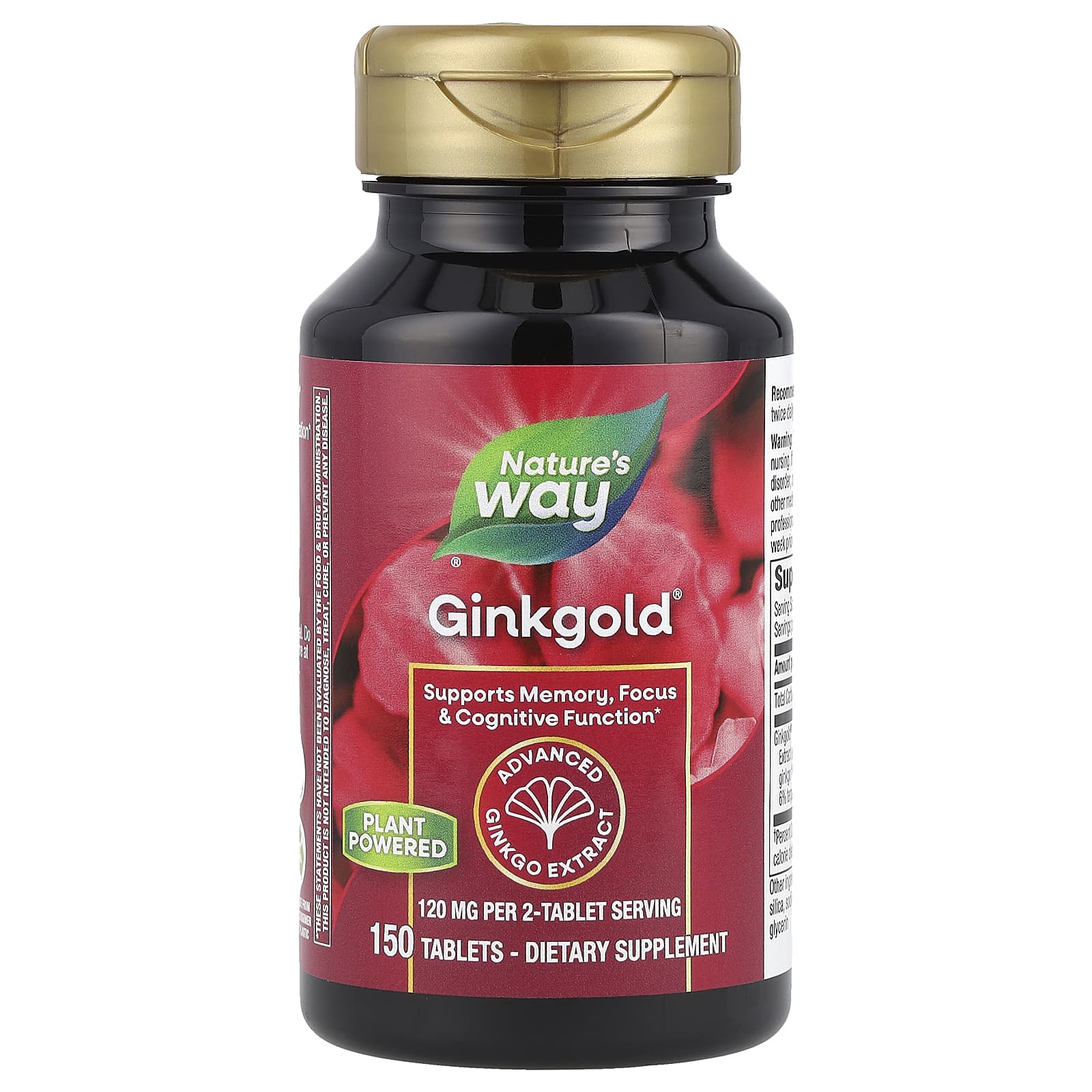 Nature's Way, Ginkgold®, Advanced Ginkgo Extract, 120 mg, 150 Tablets (60 mg per Tablet) - Image 1