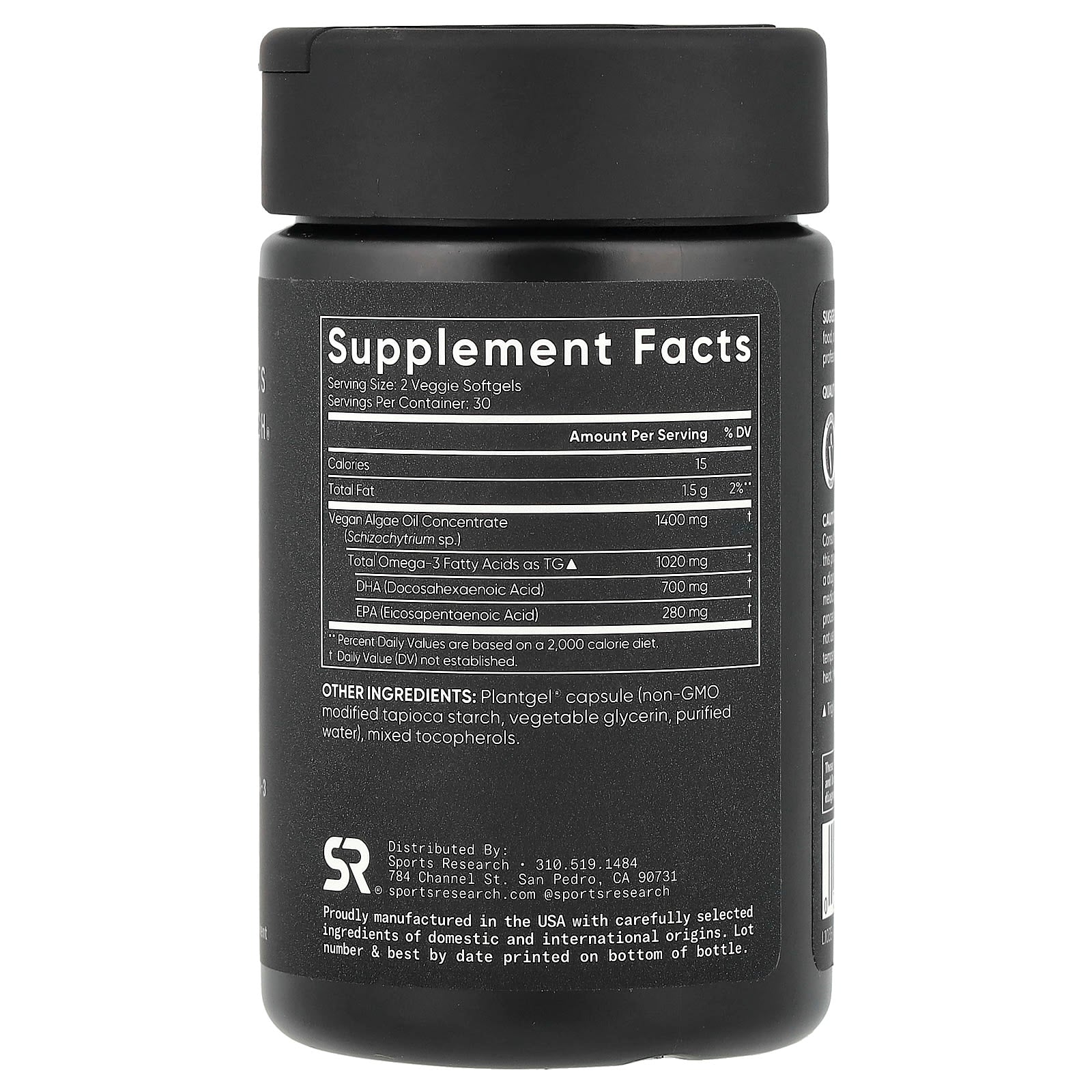 Sports Research, Vegan Omega-3, 60 Veggie Softgels - Image 2