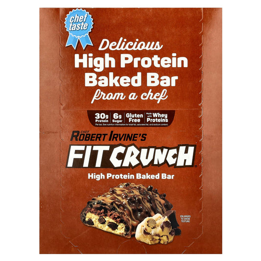 High-Protein Chocolate Cookie Dough Baked Bars by FITCRUNCH, Gluten-Free & Delicious - Image 1