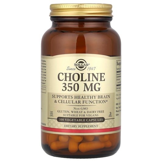 Solgar, Choline, 350 mg, 100 Vegetable Capsule - Image 1