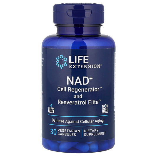 Life Extension, NAD+ Cell Regenerator™ and Resveratrol Elite™, 30 Vegetarian Capsules - Image 1