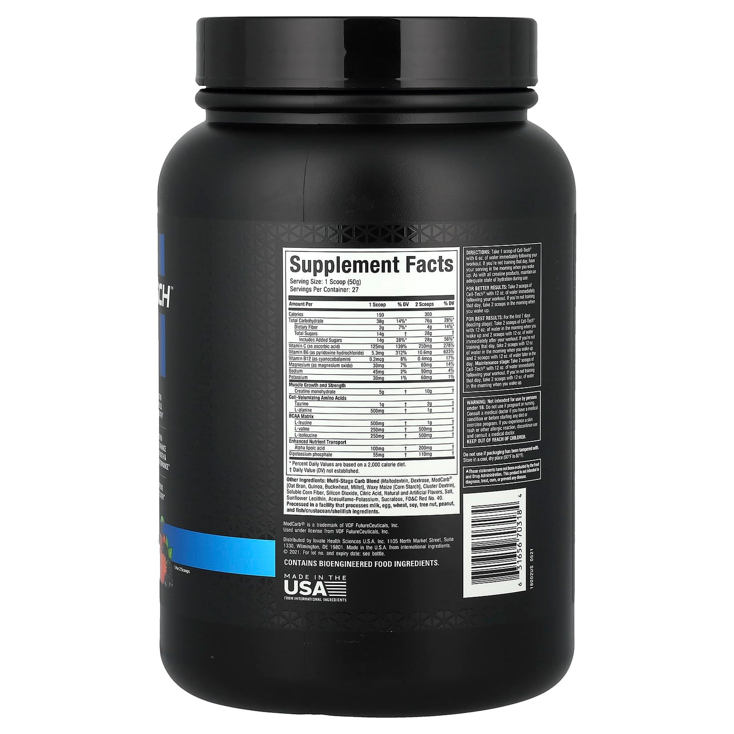 MuscleTech, Cell-Tech™ Creatine, Fruit Punch, 3 lbs (1.36 kg) - Image 2