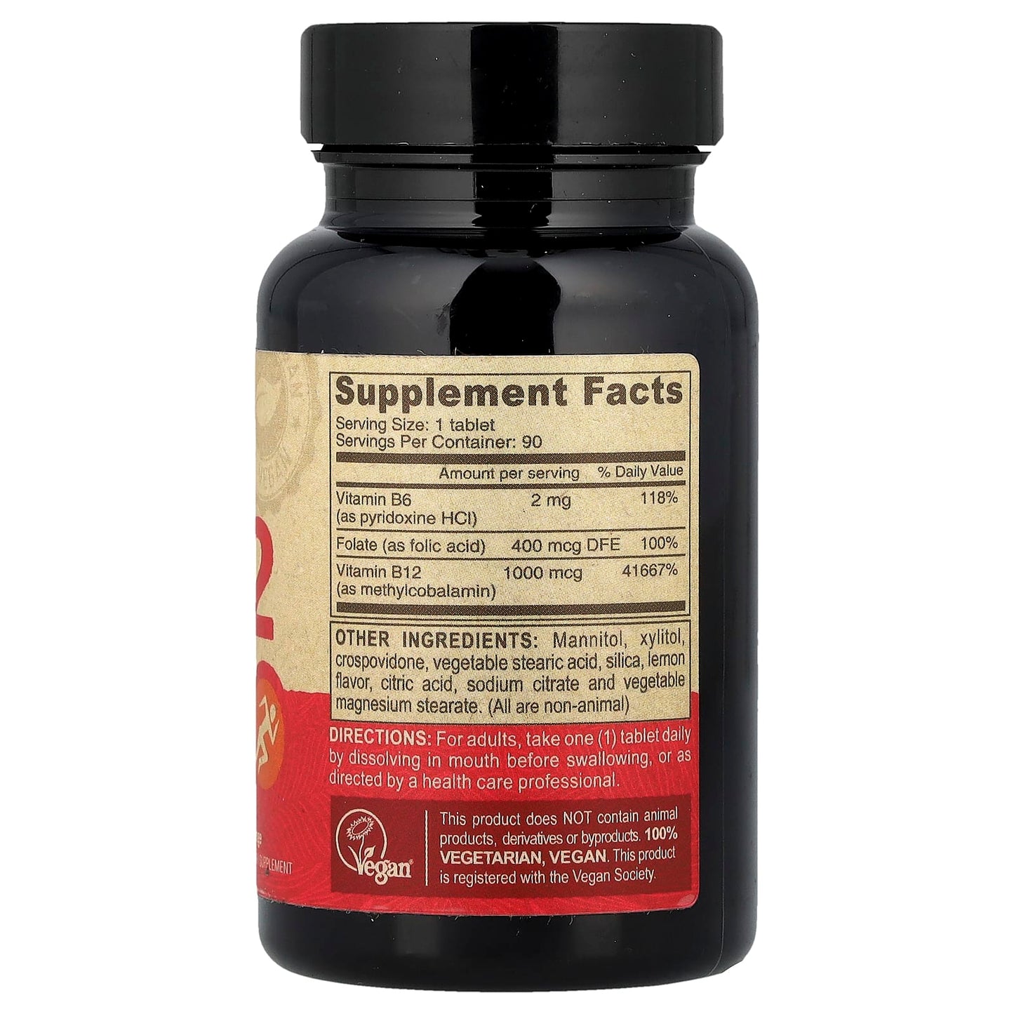 Deva Vegan B12 with Folic Acid & B6 Fast-Dissolve Tablets 90 Count - Image 2
