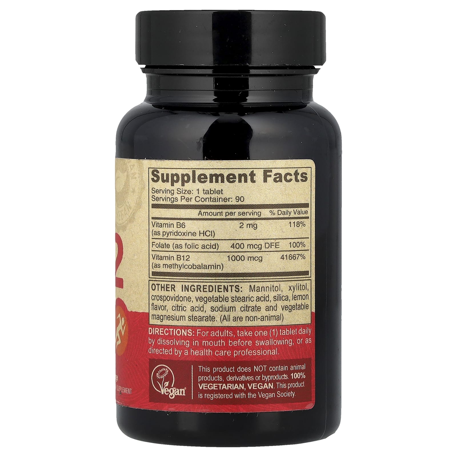 Deva Vegan B12 with Folic Acid & B6 Fast-Dissolve Tablets 90 Count - Image 2