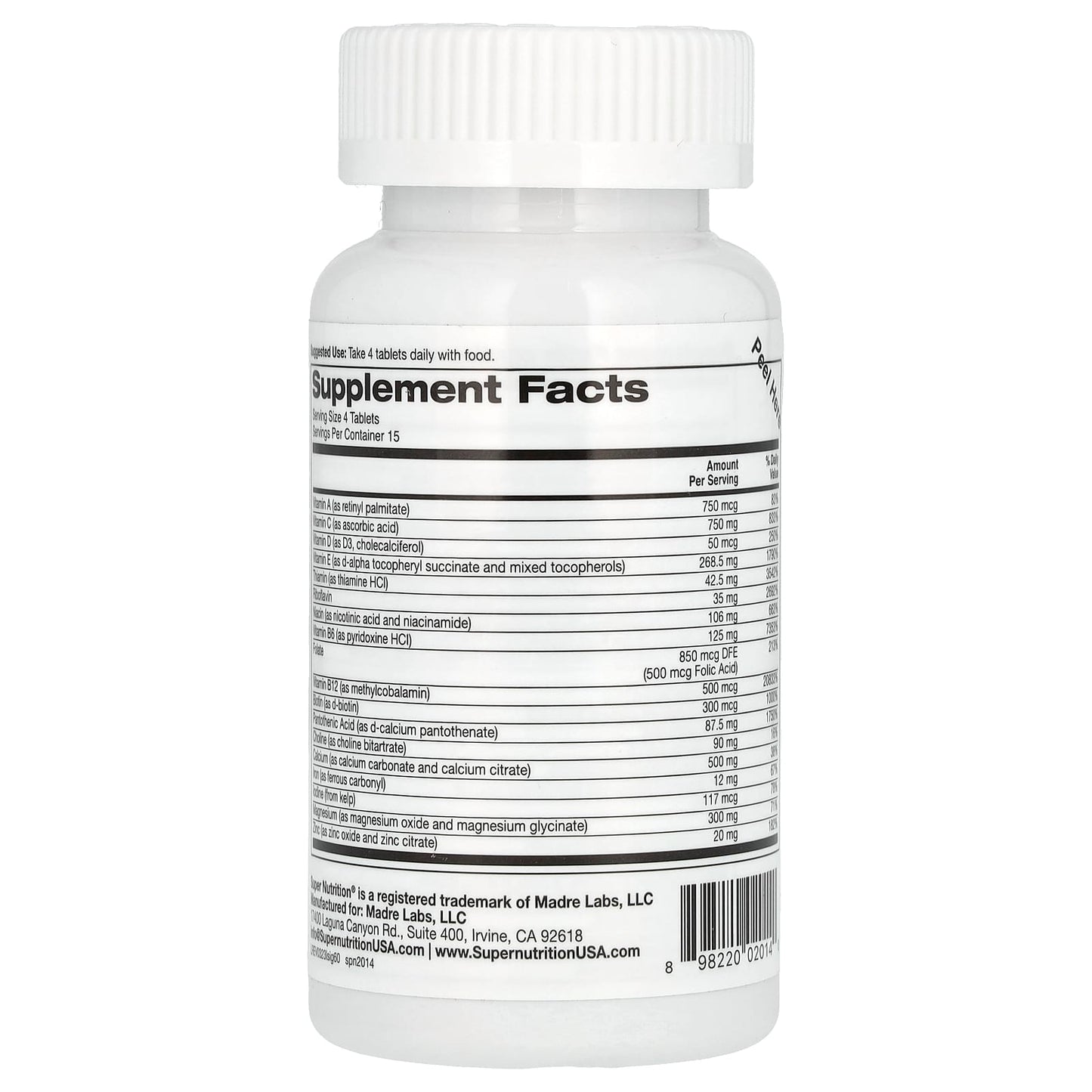 Super Nutrition Immune Boosting Multivitamin with Glutathione - Image 2