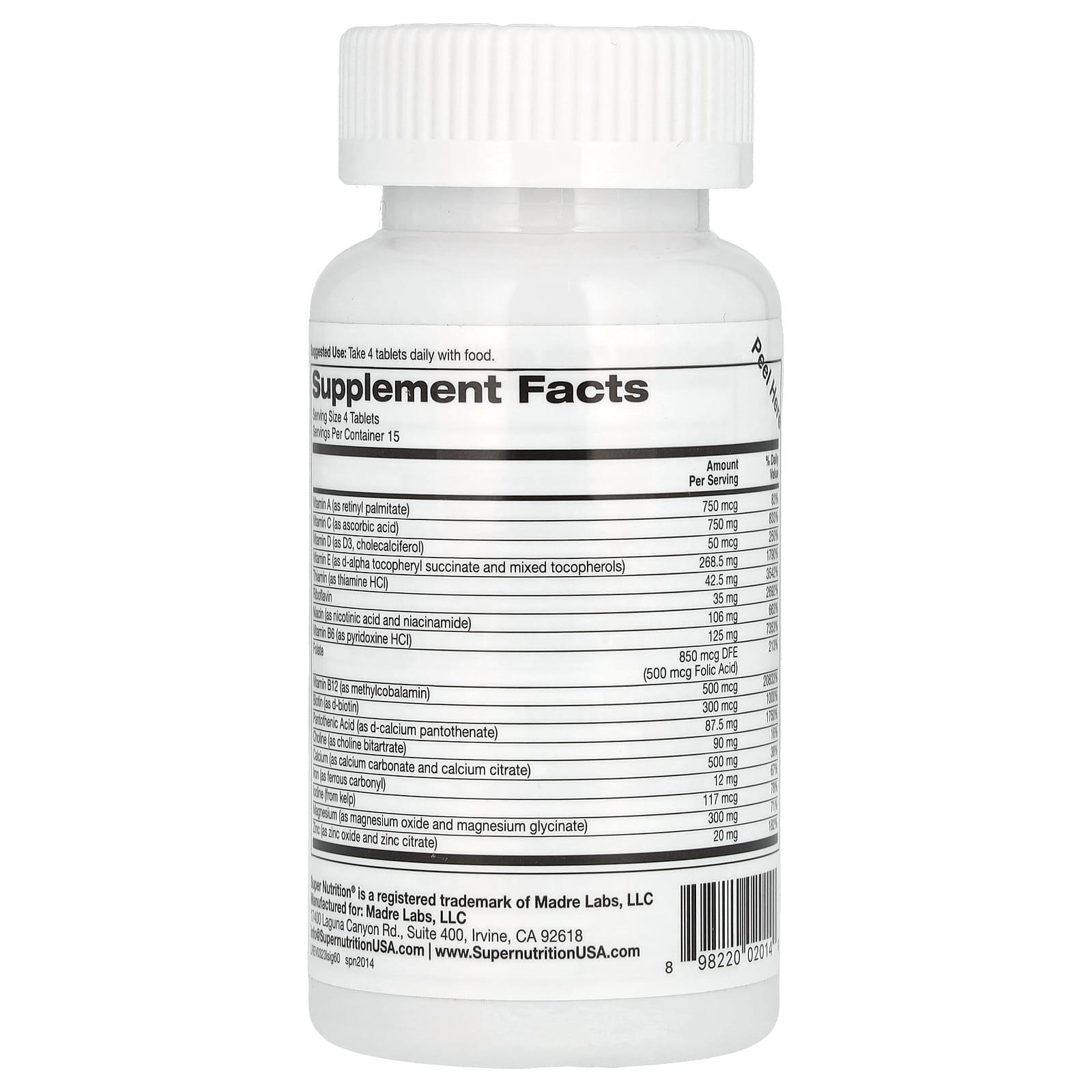 Super Nutrition Immune Boosting Multivitamin with Glutathione - Image 2