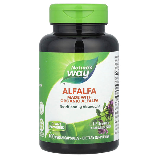 Nature's Way, Alfalfa, 100 Vegan Capsules (405 mg per Capsule) - Image 1
