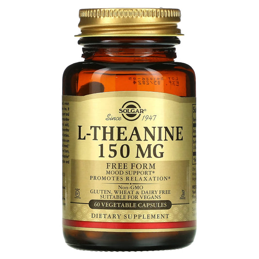 Solgar, L-Theanine, Free Form, 150 mg, 60 Vegetable Capsules - Image 1