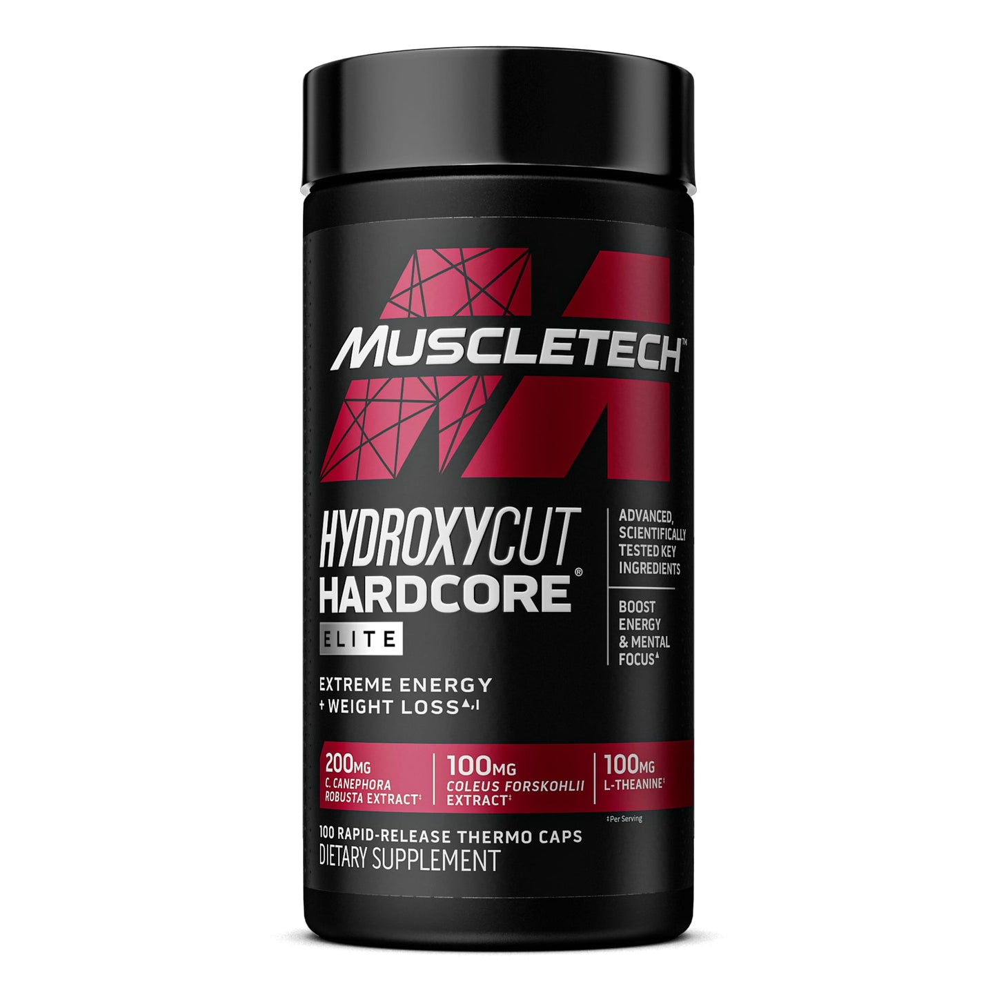 MuscleTech, Hydroxycut Hardcore Elite, 100 Rapid-Release Thermo Caps - Image 1