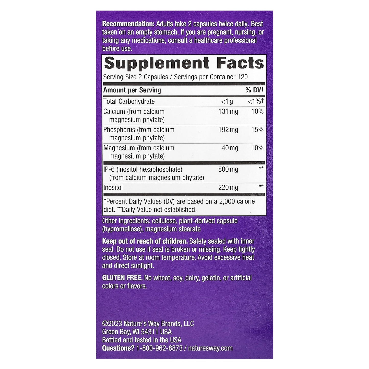 Nature's Way, Cell Forté, IP-6 & Inositol, 240 Vegan Capsules - Image 2
