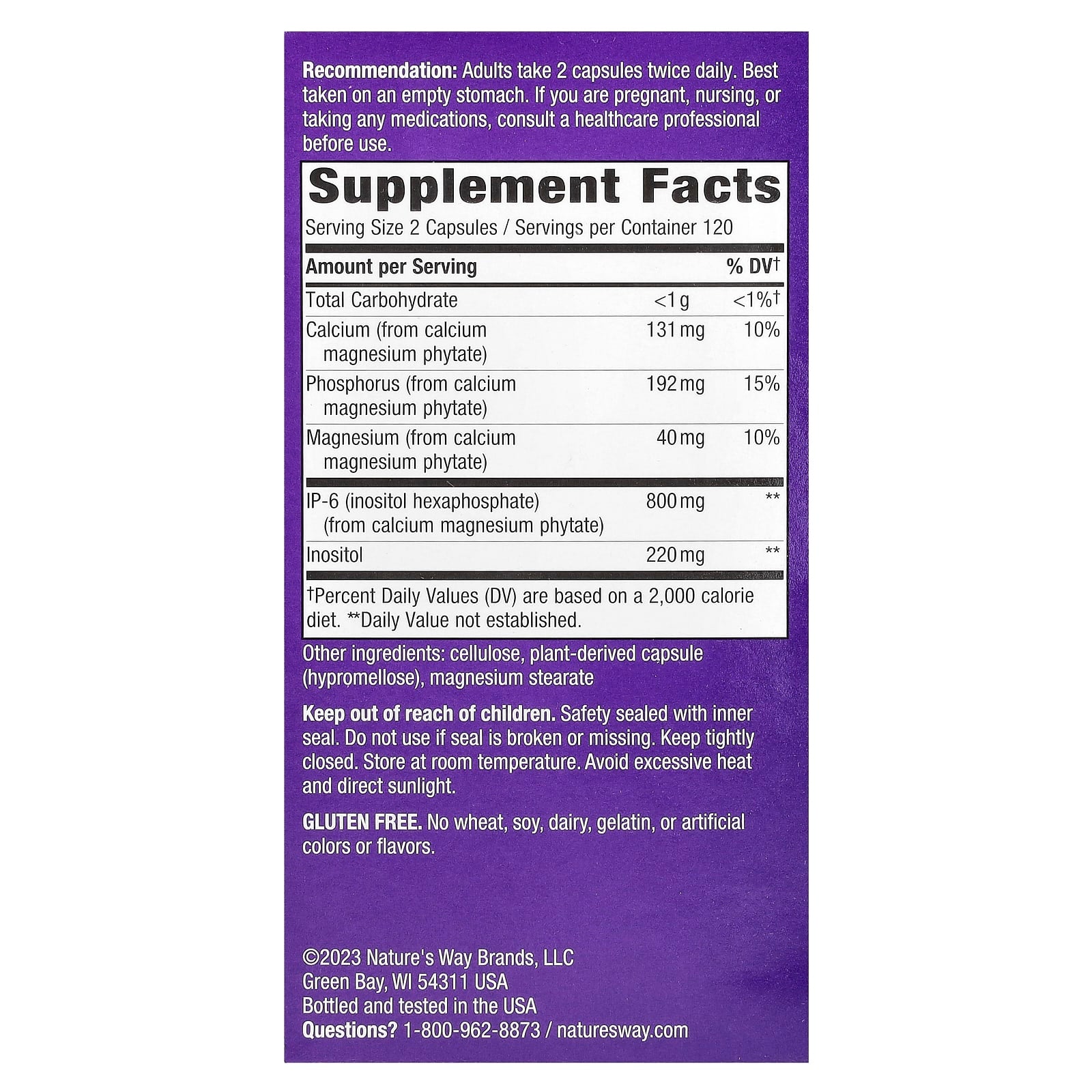 Nature's Way, Cell Forté, IP-6 & Inositol, 240 Vegan Capsules - Image 2