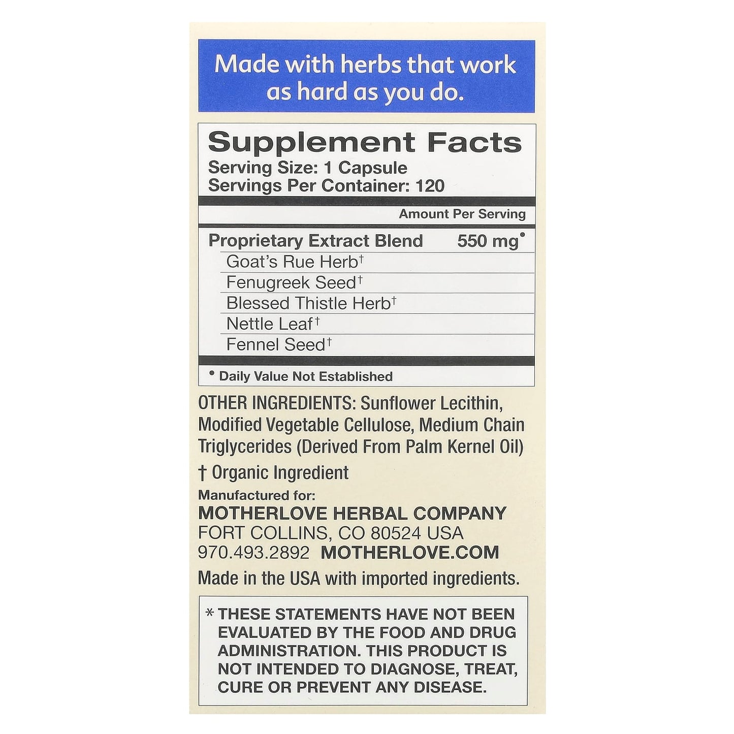 Motherlove, Breastfeeding, More Milk Special Blend, 120 Liquid Capsules - Image 2