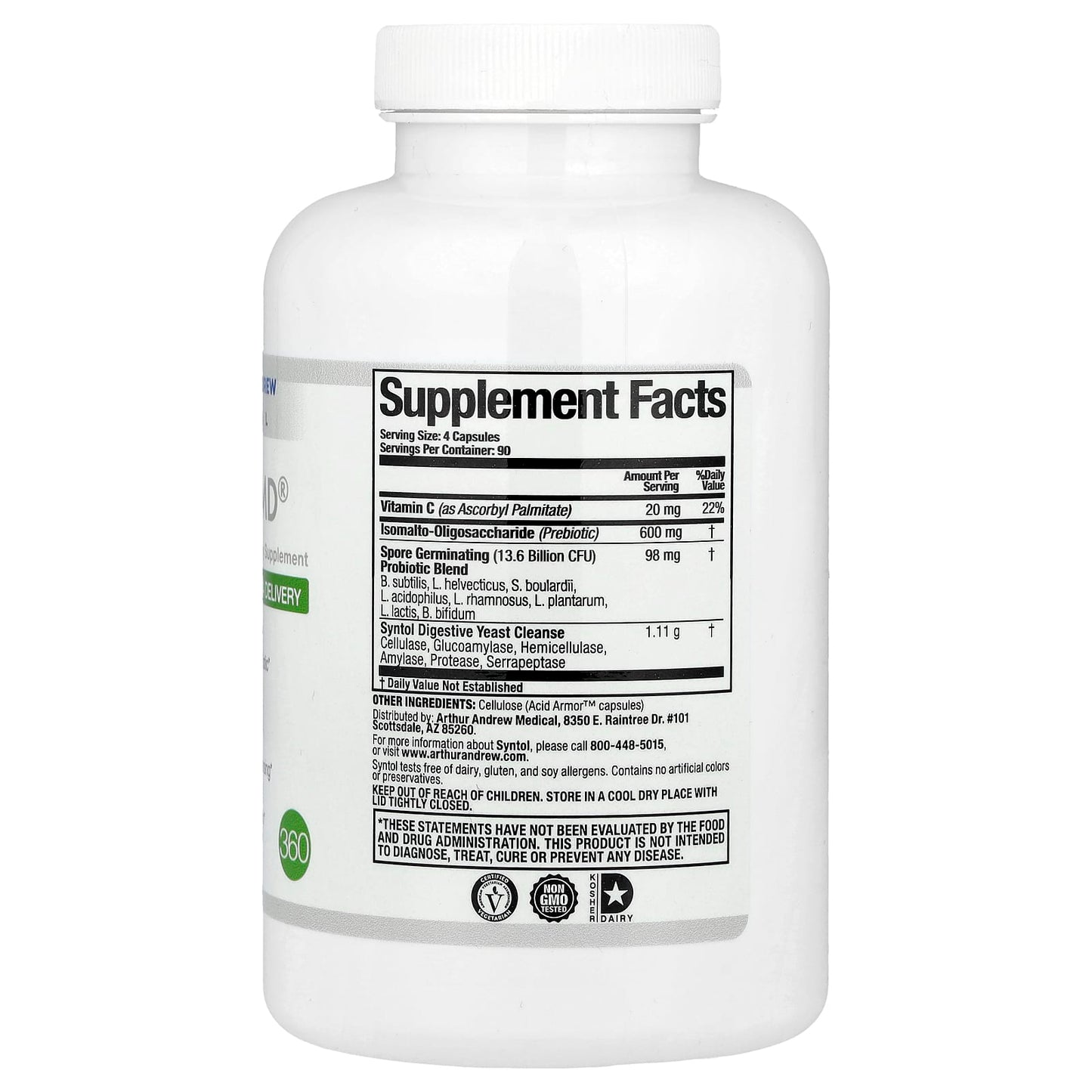 Arthur Andrew Medical Syntol AMD Probiotic Support 360 Capsules - Image 2