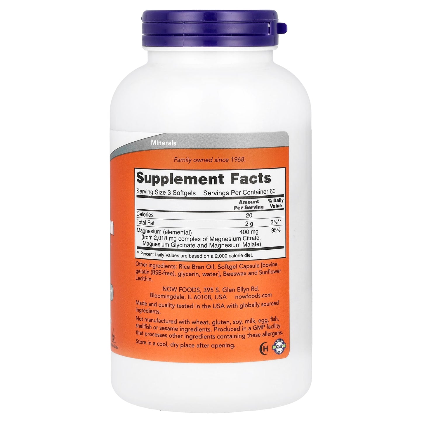NOW Foods, Magnesium Citrate, 180 Softgels (133 mg per Softgel) - Image 2