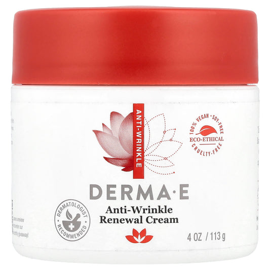 Derma E Anti-Wrinkle Renewal Cream, 4 oz, 100% Vegan & Cruelty-Free - Image 1