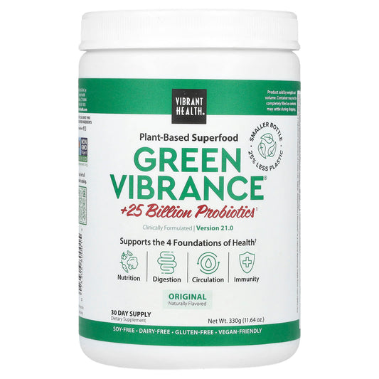 Vibrant Health, Green Vibrance® +25 Billion Probiotics, Version 21.0, Original, 11.64 oz (330 g) - Image 1