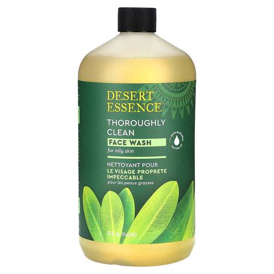 Desert Essence Thoroughly Clean Face Wash for Oily Skin, 32 fl oz - Image 1