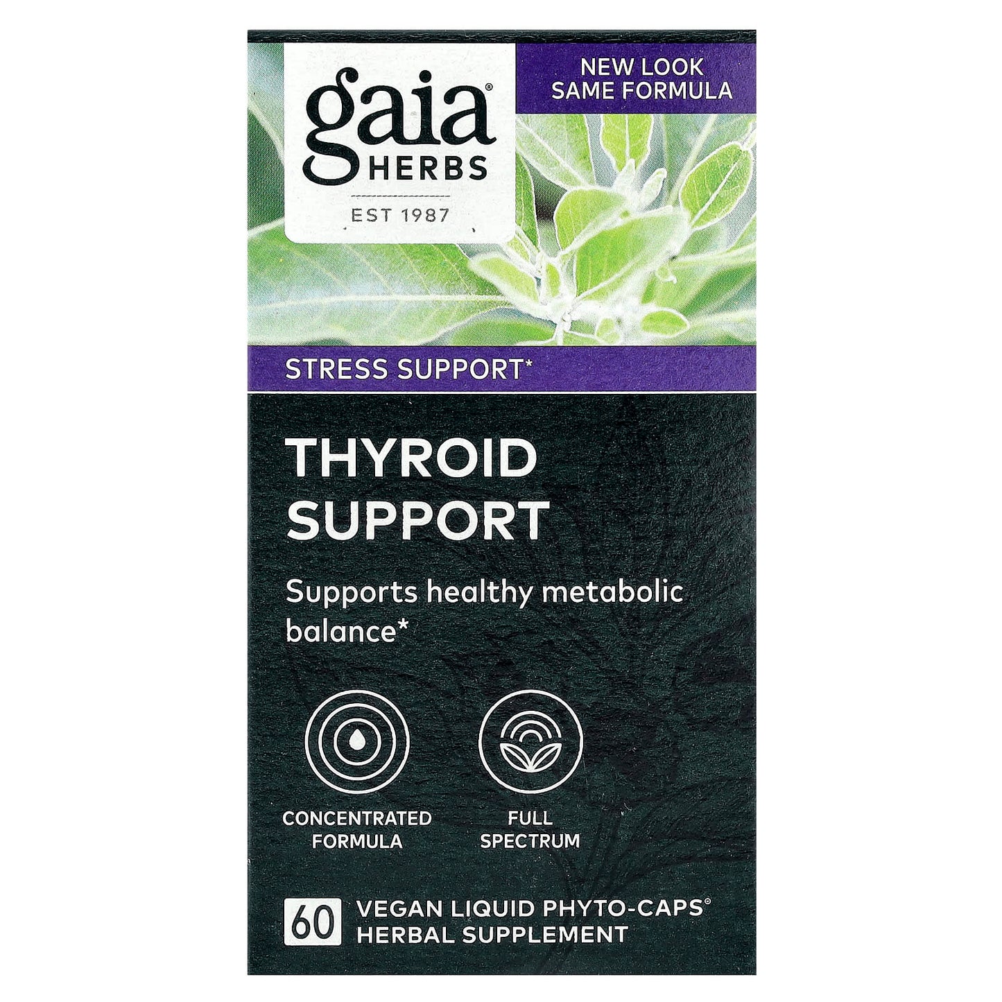 Thyroid Support Supplement by Gaia Herbs - 60 Vegan Capsules - Image 1