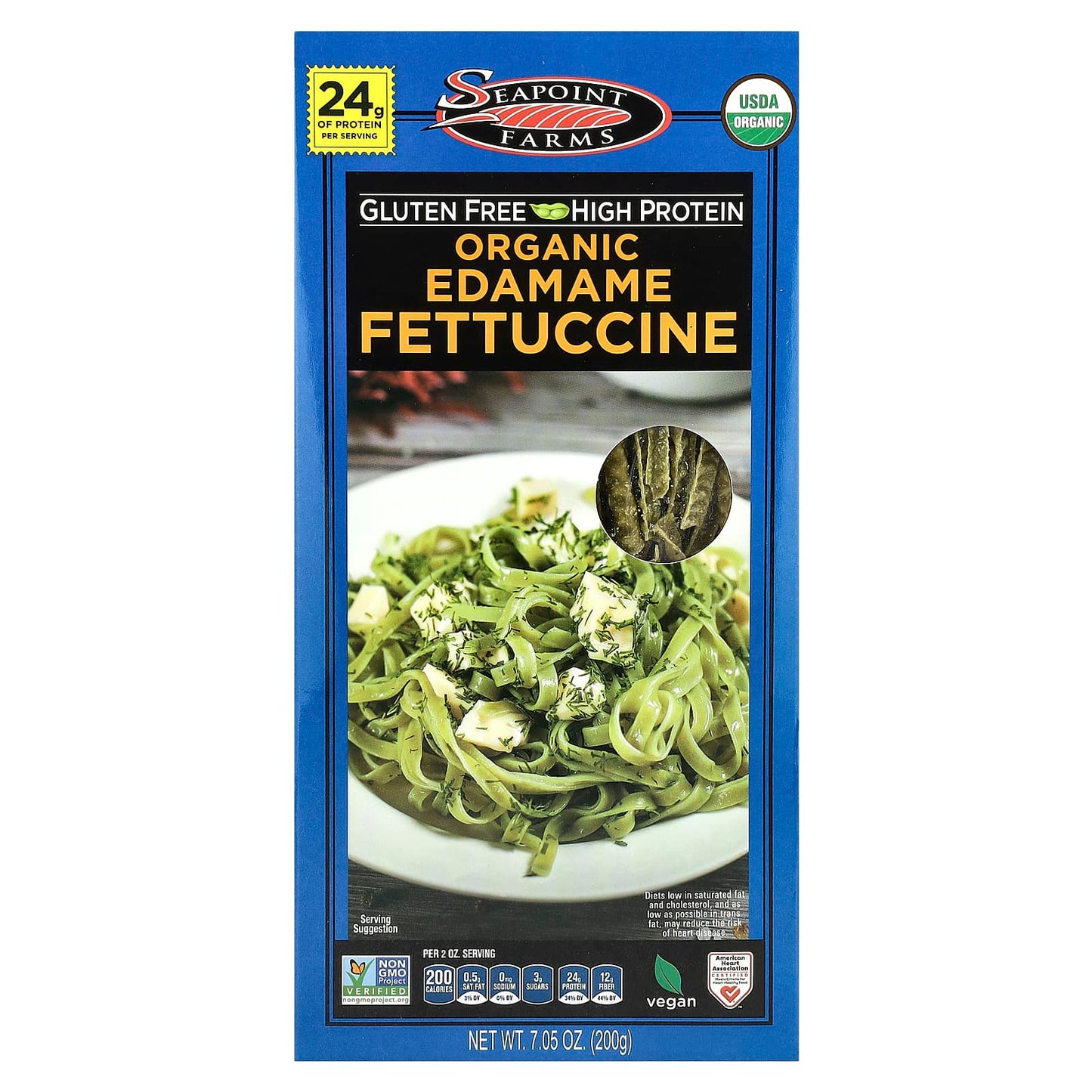 Seapoint Farms, Organic Edamame Fettuccine, 7.05 oz (200 g) - Image 1