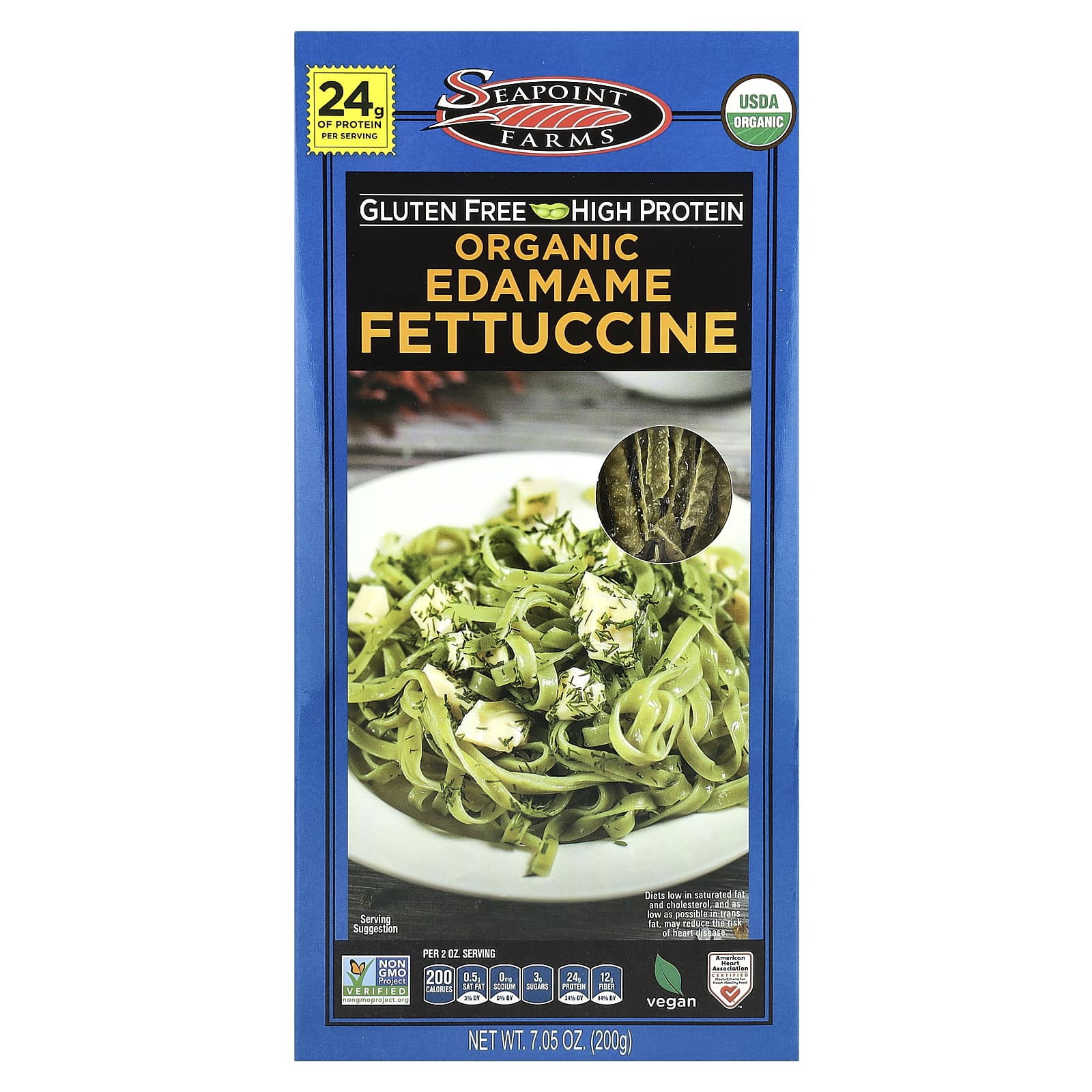 Seapoint Farms, Organic Edamame Fettuccine, 7.05 oz (200 g) - Image 1
