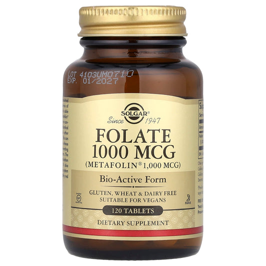 Solgar, Folate, 1,000 mcg, 120 Tablets - Image 1