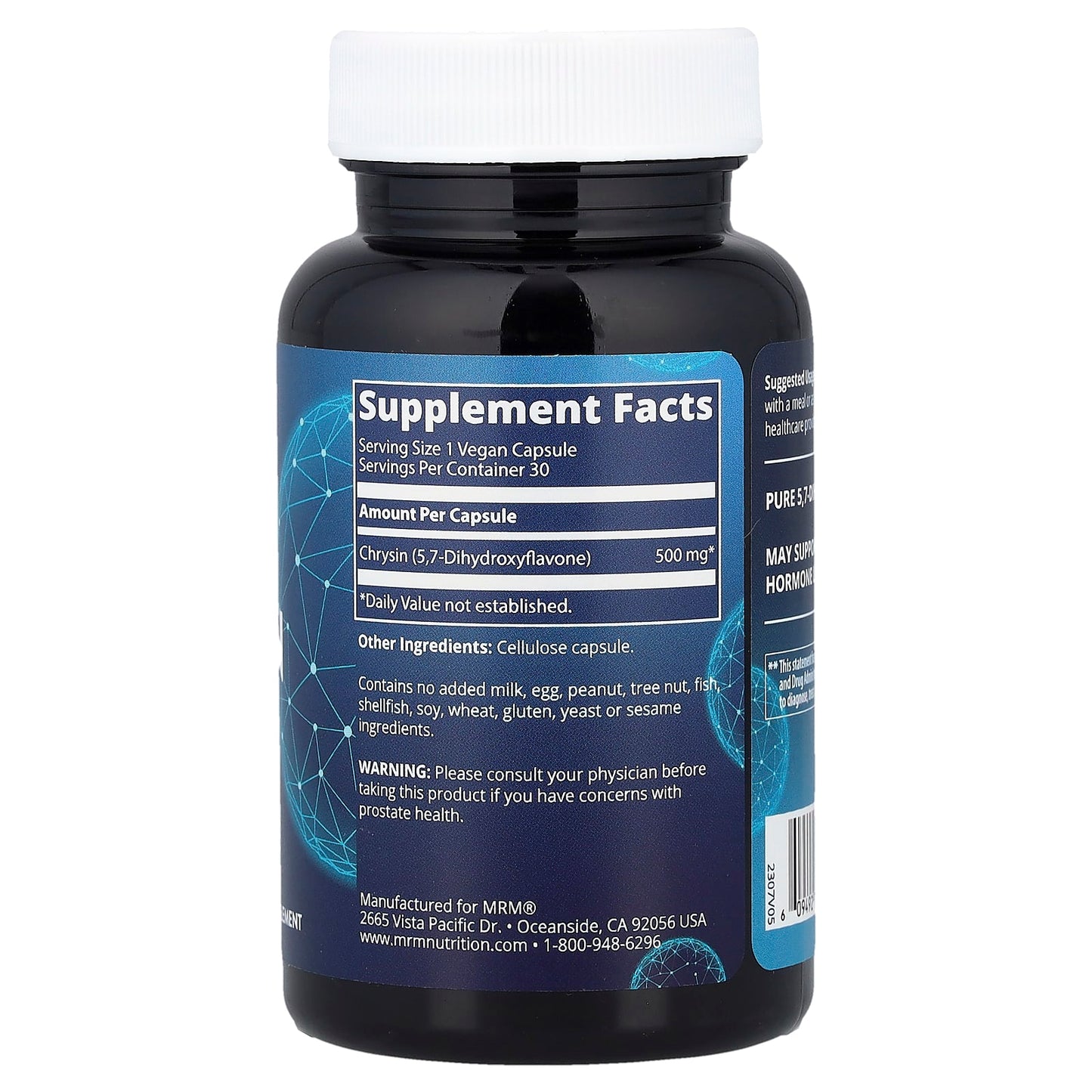 MRM Nutrition, Chrysin 500, 30 Vegan Capsules (500 mg per Capsule) - Image 2