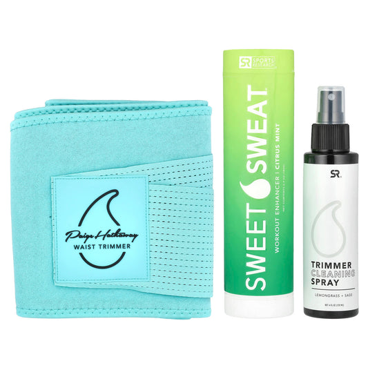 Sports Research, Sweet Sweat®, Paige Hathaway Waist Trimmer Kit, XL/XXL, Blue, 3 Piece Kit - Image 1