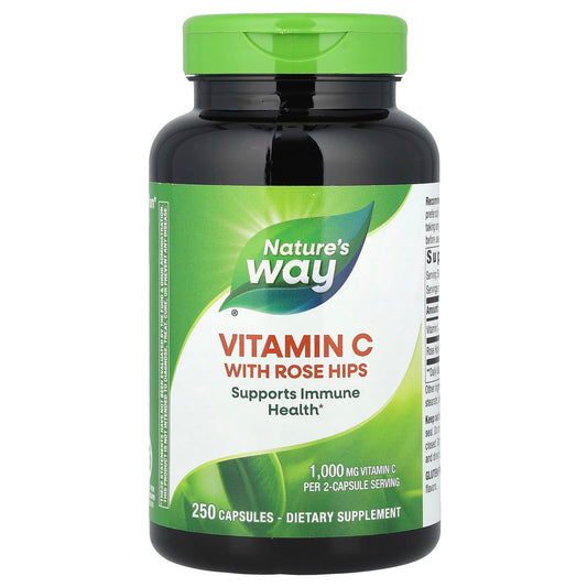 Nature's Way, Vitamin C with Rose Hips, 250 Capsules - Image 1