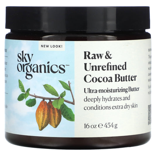 Sky Organics, Raw & Unrefined Cocoa Butter, 16 oz (454 g) - Image 1