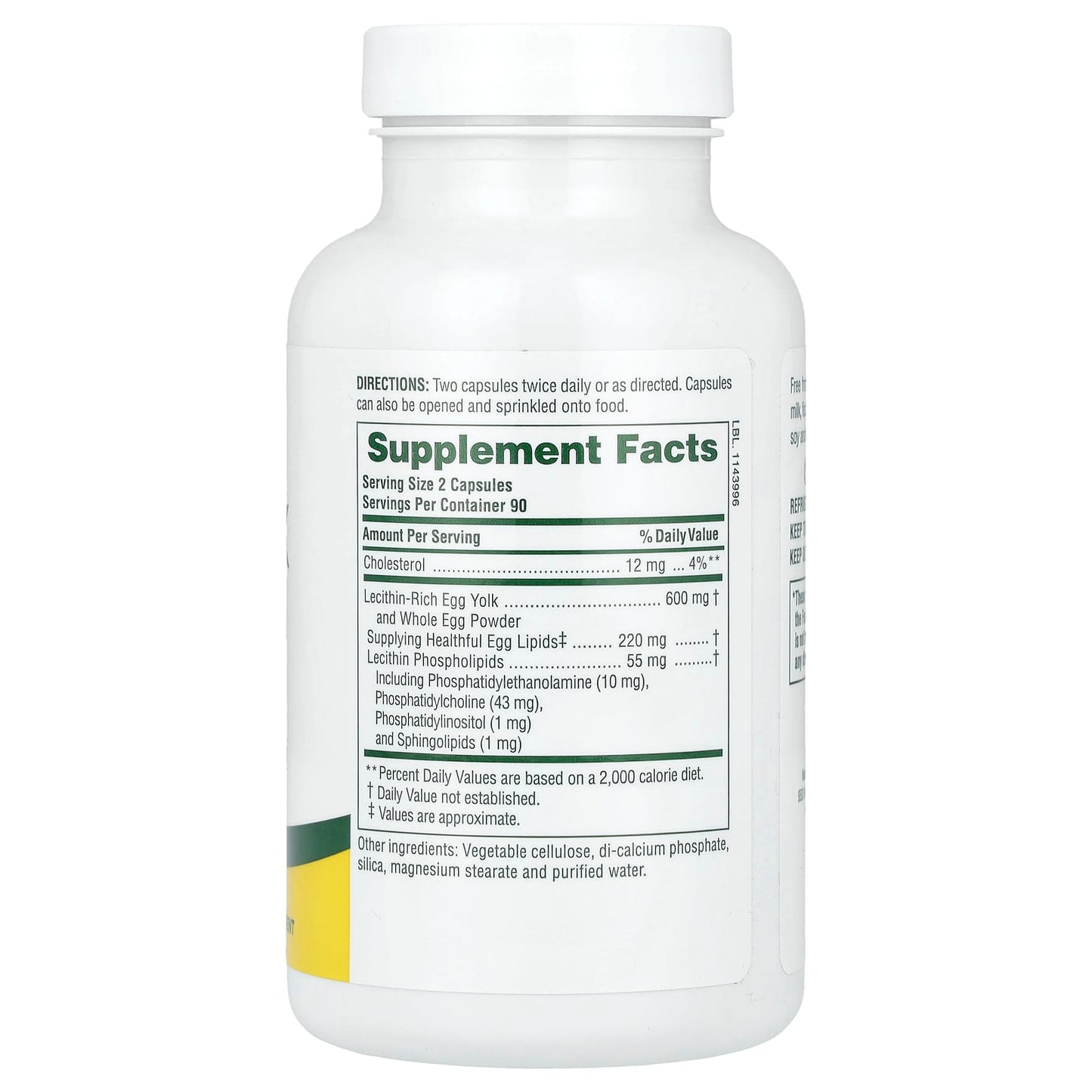NaturesPlus, Egg Yolk Lecithin, 180 Capsules - Image 2