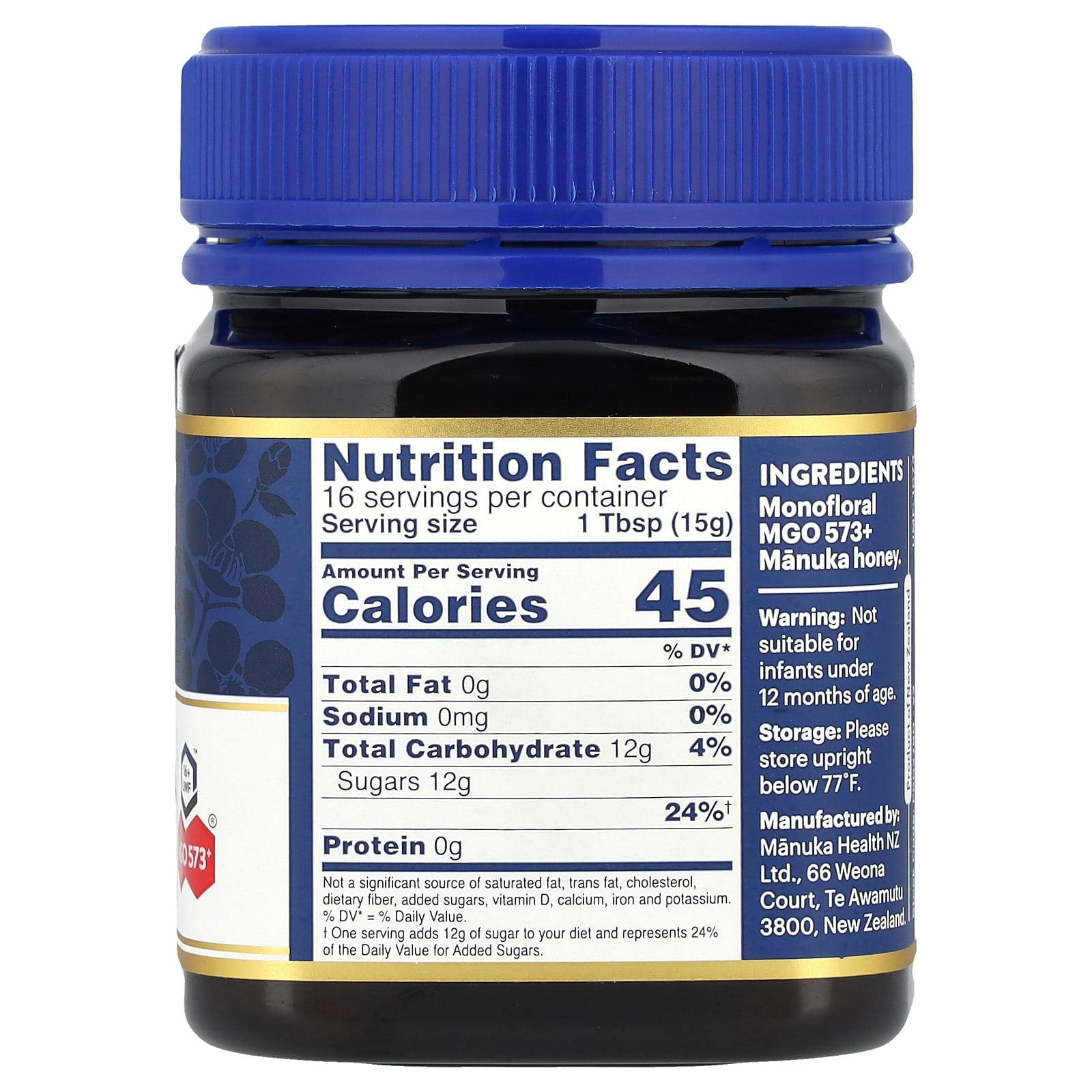 Manuka Health, Raw Manuka Honey, UMF 16+™, MGO 573+, 8.8 oz (250 g) - Image 2