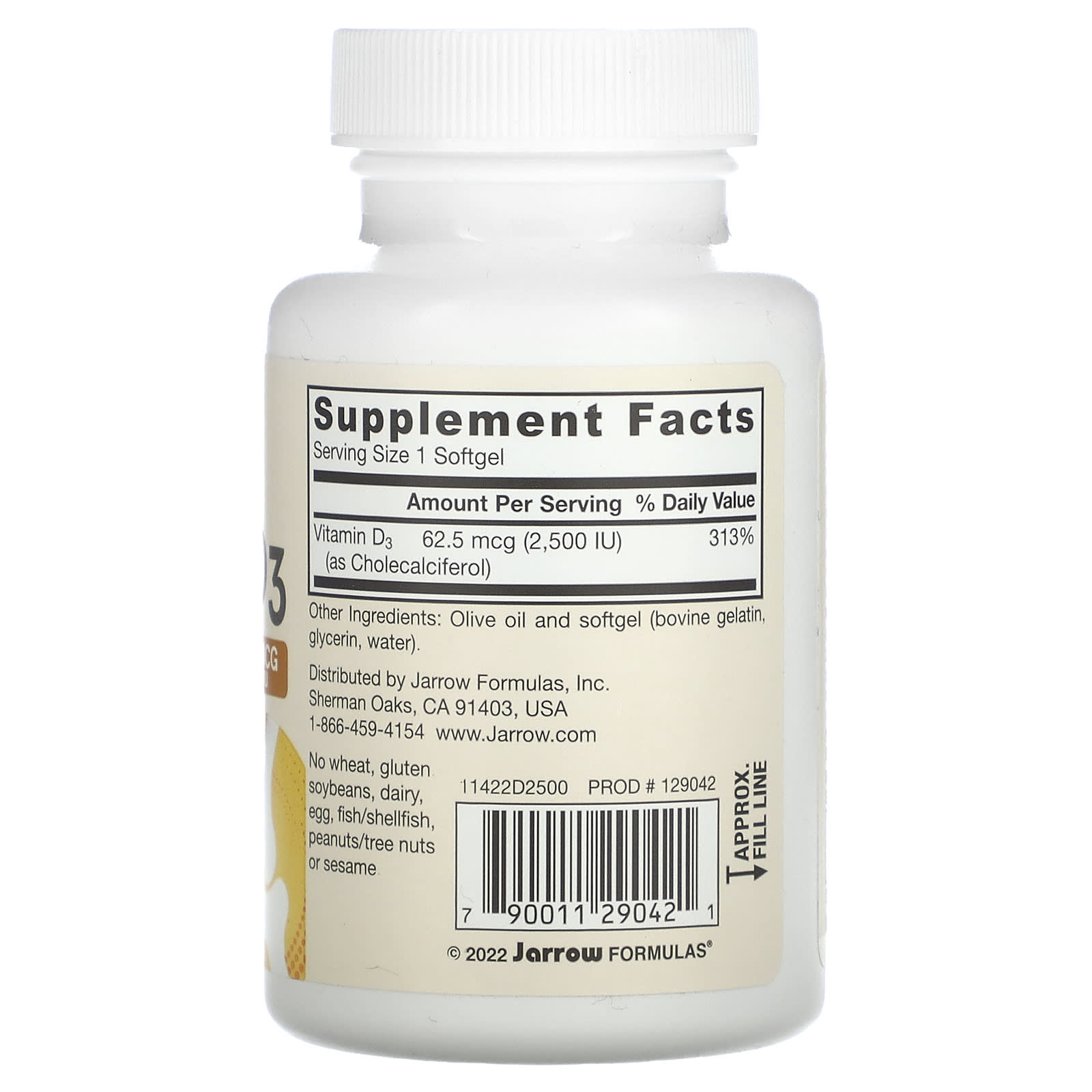 Jarrow Formulas Vitamin D3 Ultra Strength 100 Softgels - Image 2