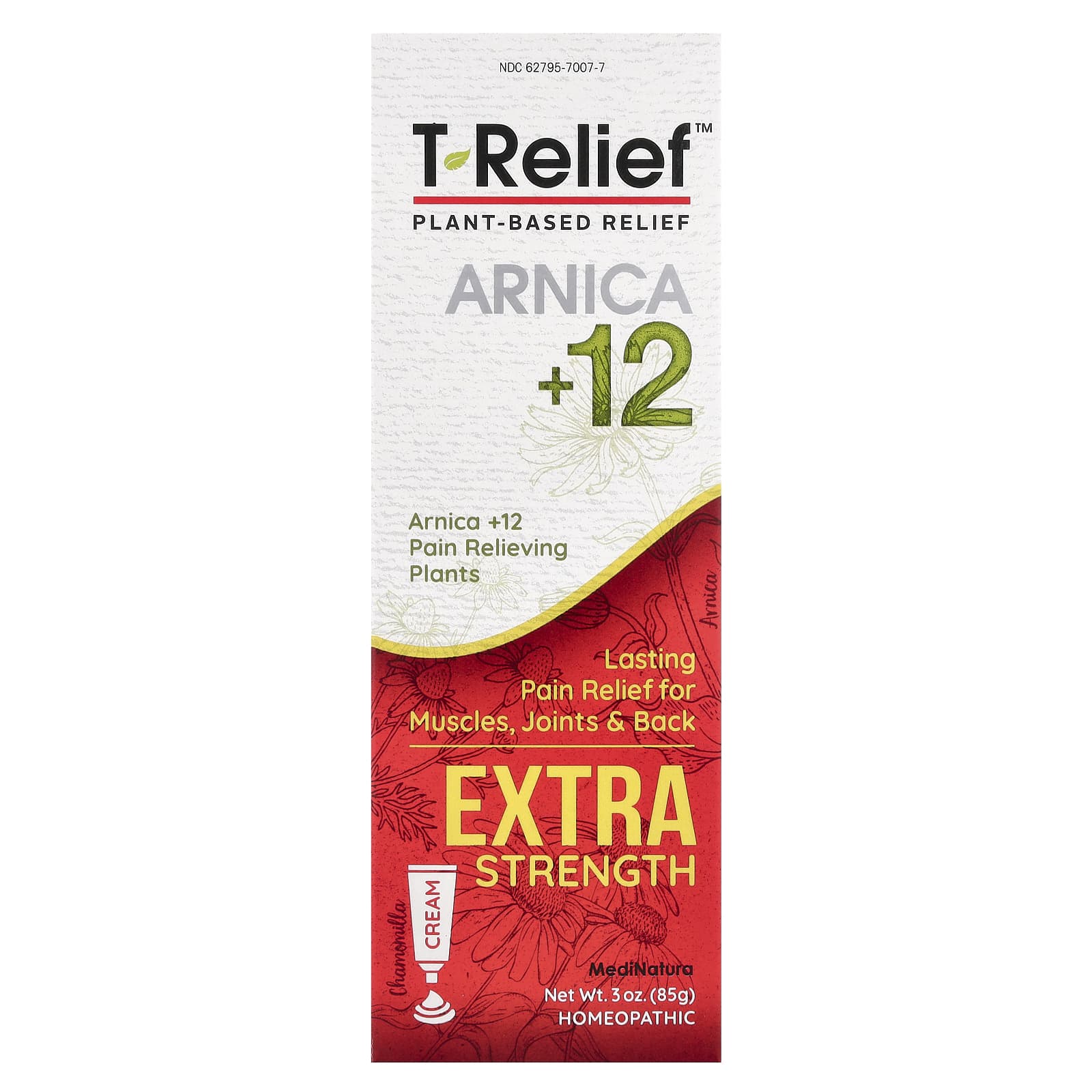 MediNatura, T-Relief™, Arnica +12 Cream, Extra Strength, Chamomilla, 3 oz (85 g) - Image 2