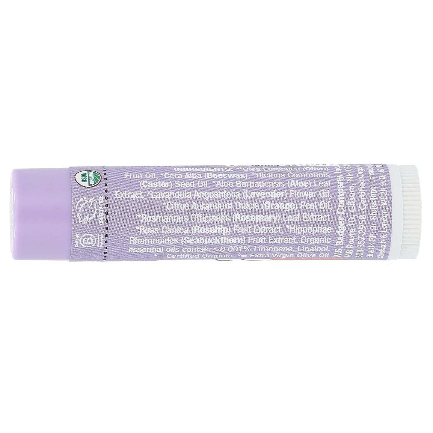 Badger Lavender Orange Lip Balm - USDA Organic, Cruelty-Free - Image 2