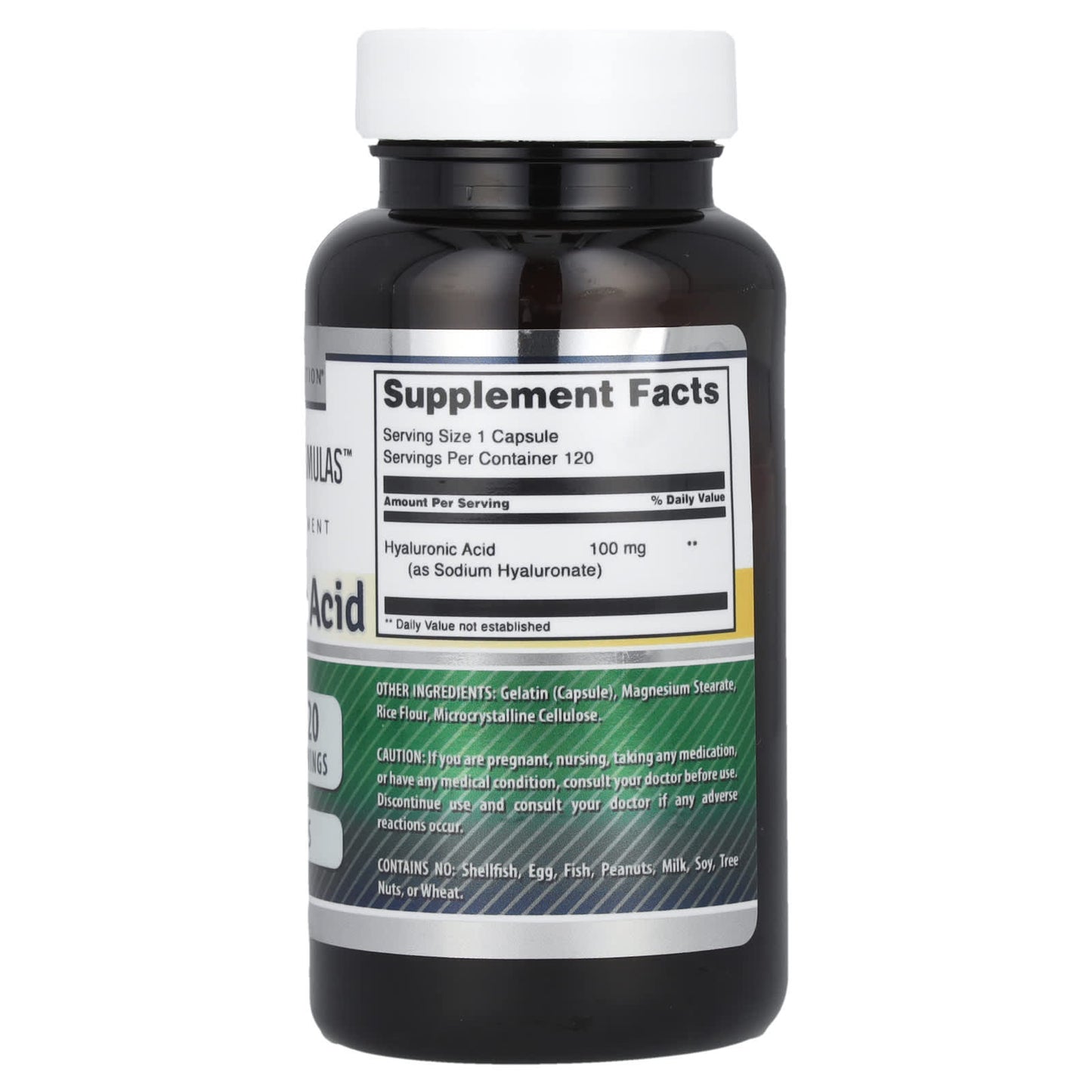 Hyaluronic Acid Supplement for Joint & Skin Health, 100mg, 120 Capsules - Image 2