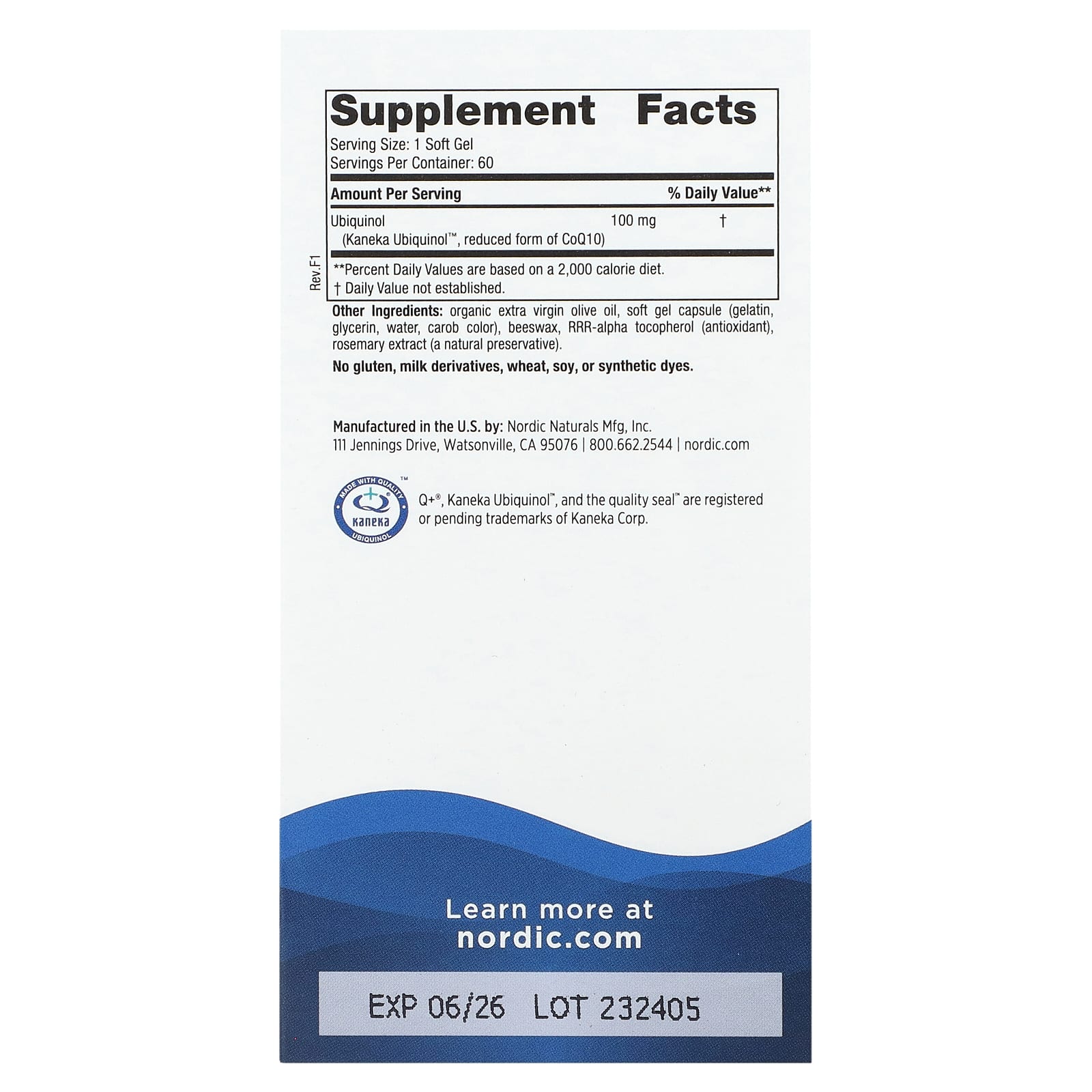 Nordic Naturals, CoQ10 Ubiquinol, 100 mg, 60 Soft Gels - Image 2