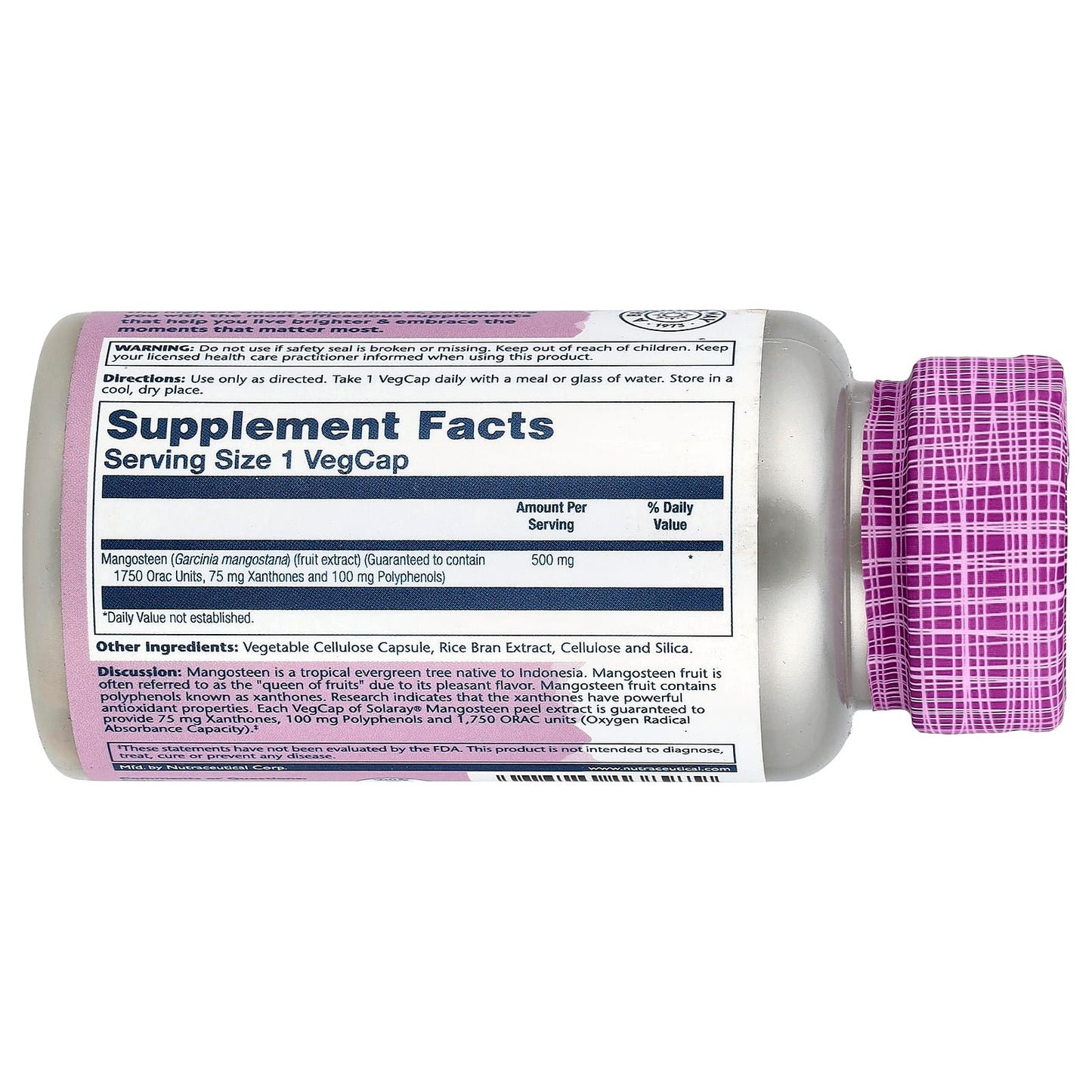 Solaray, Vital Extracts, Mangosteen, 500 mg, 60 VegCaps - Image 2