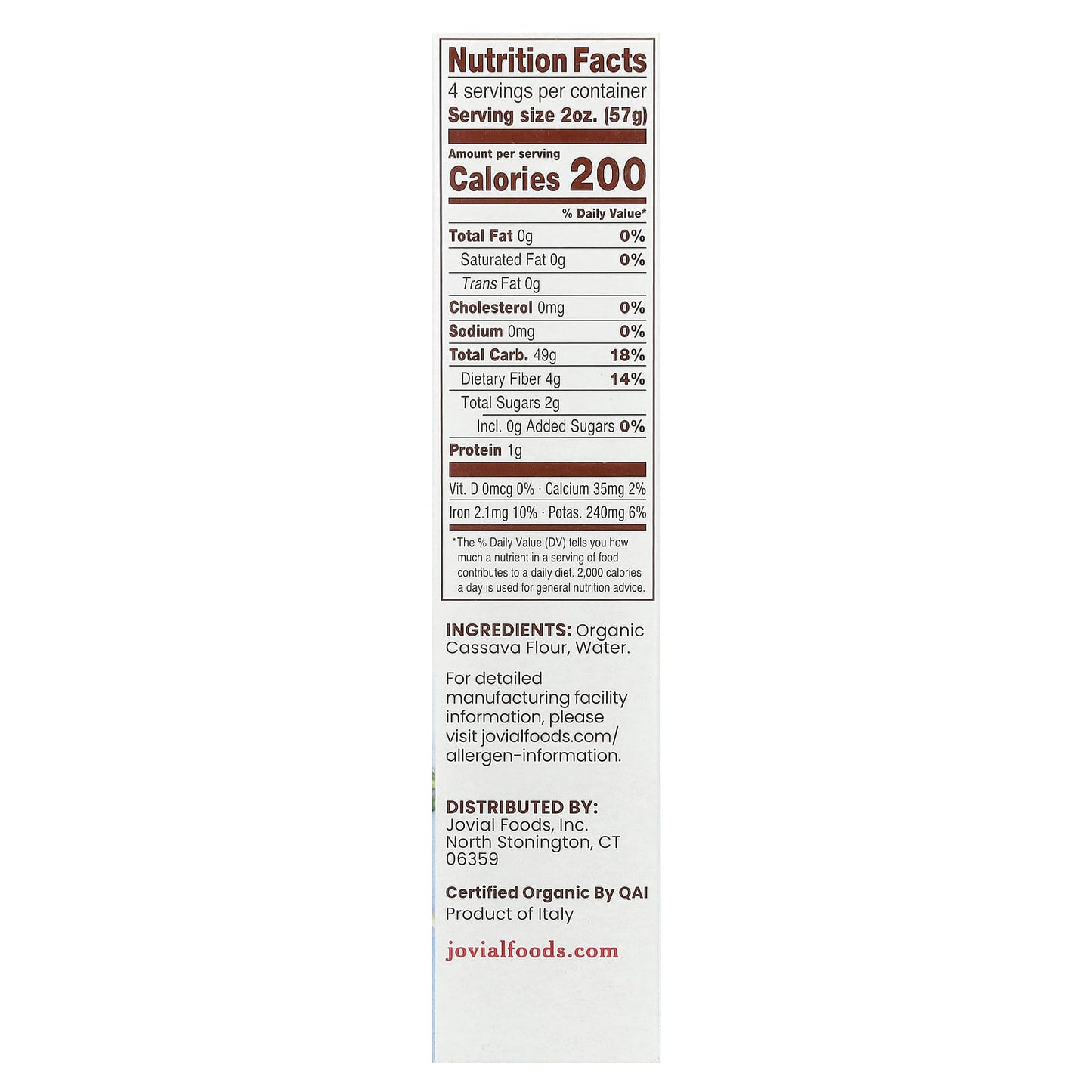 Grain-Free, Organic Cassava Pasta, 8 oz, Gluten-Free, Paleo Friendly - Image 2