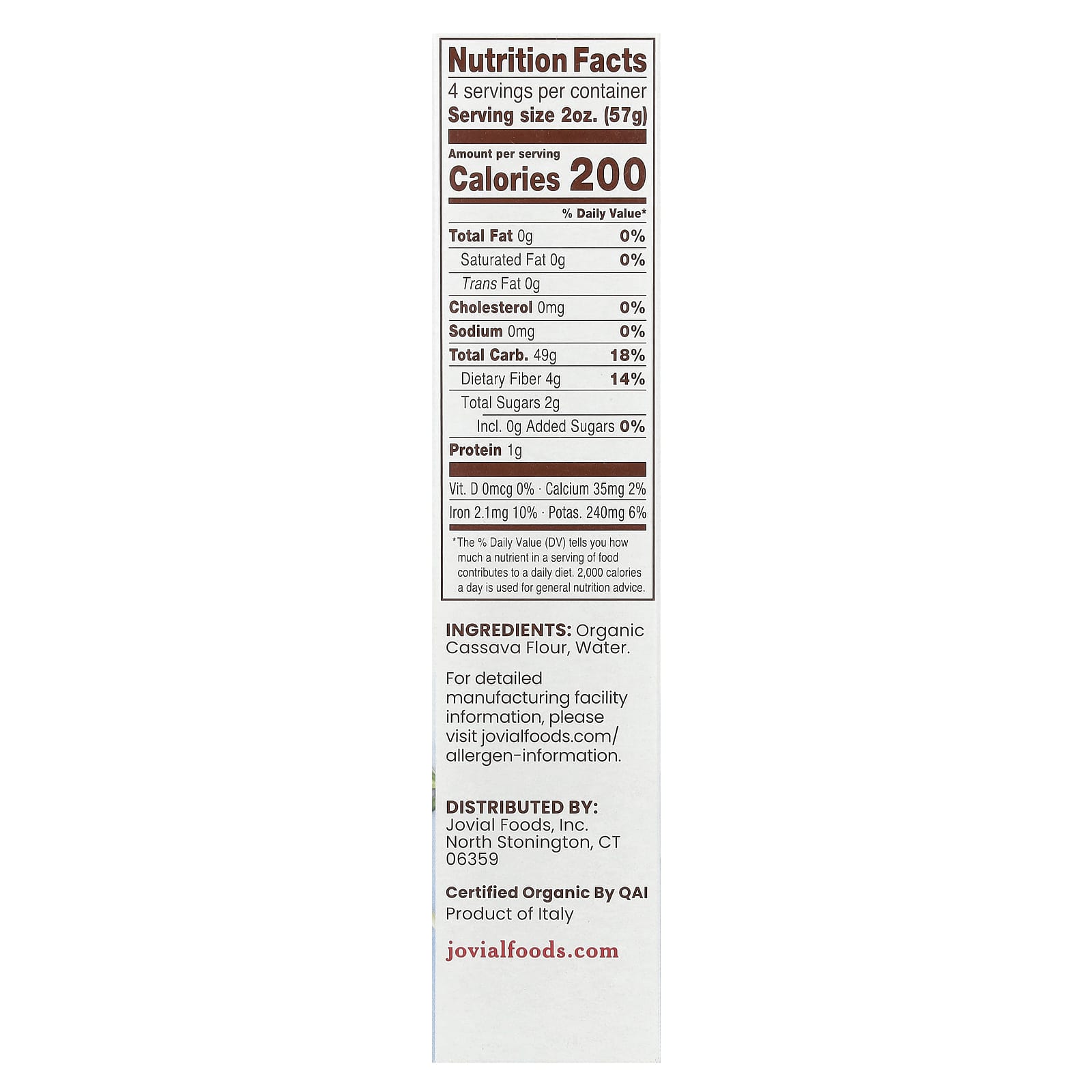 Grain-Free, Organic Cassava Pasta, 8 oz, Gluten-Free, Paleo Friendly - Image 2