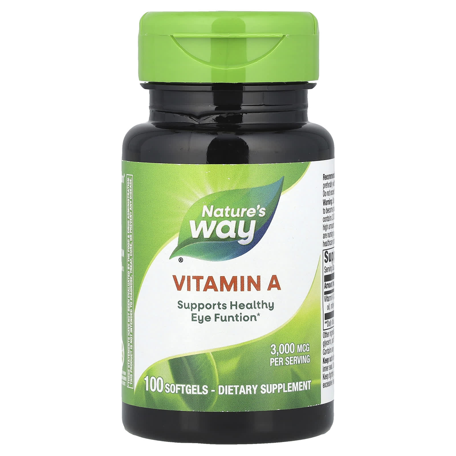 Nature's Way, Vitamin A, 3,000 mcg, 100 Softgels - Image 1