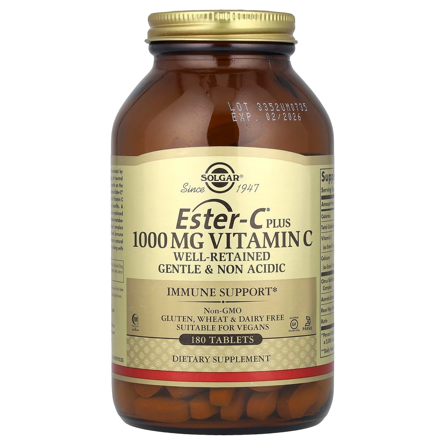 Solgar, Ester-C® Plus, Vitamin C, 1,000 mg, 180 Tablets - Image 1