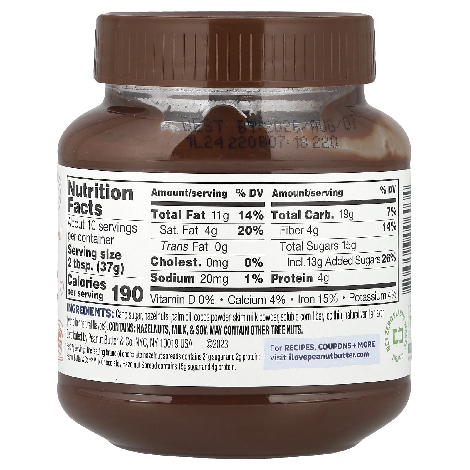 Peanut Butter & Co., Hazelnut Spread, Milk Chocolatey Hazelnut, 13 oz (369 g) - Image 2