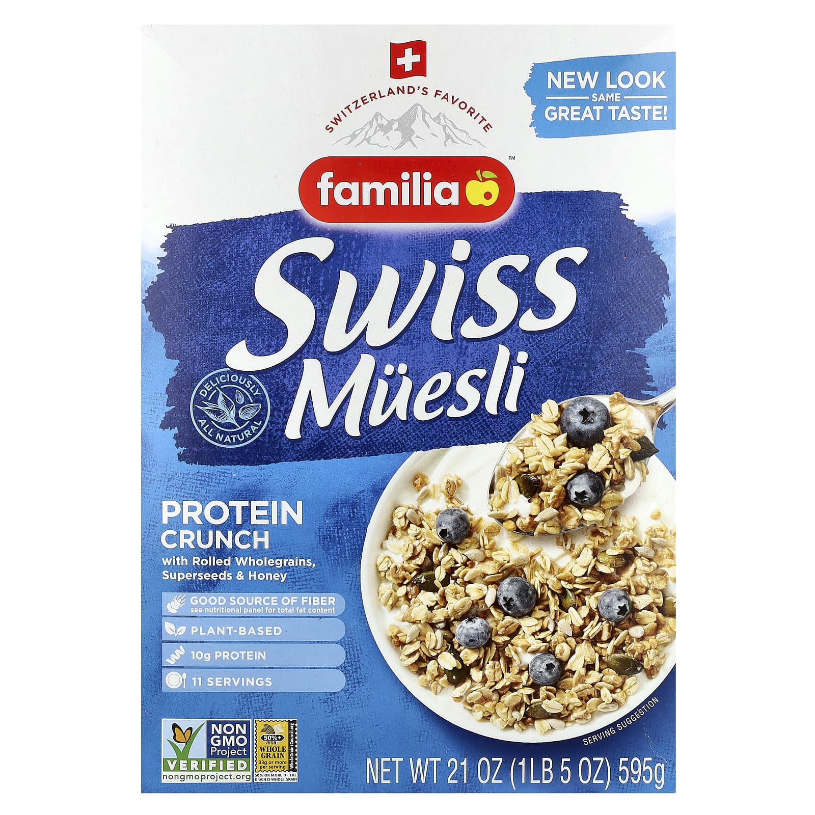 Swiss Muesli with Protein Crunch & Honey | 21 oz | Familia - Image 1
