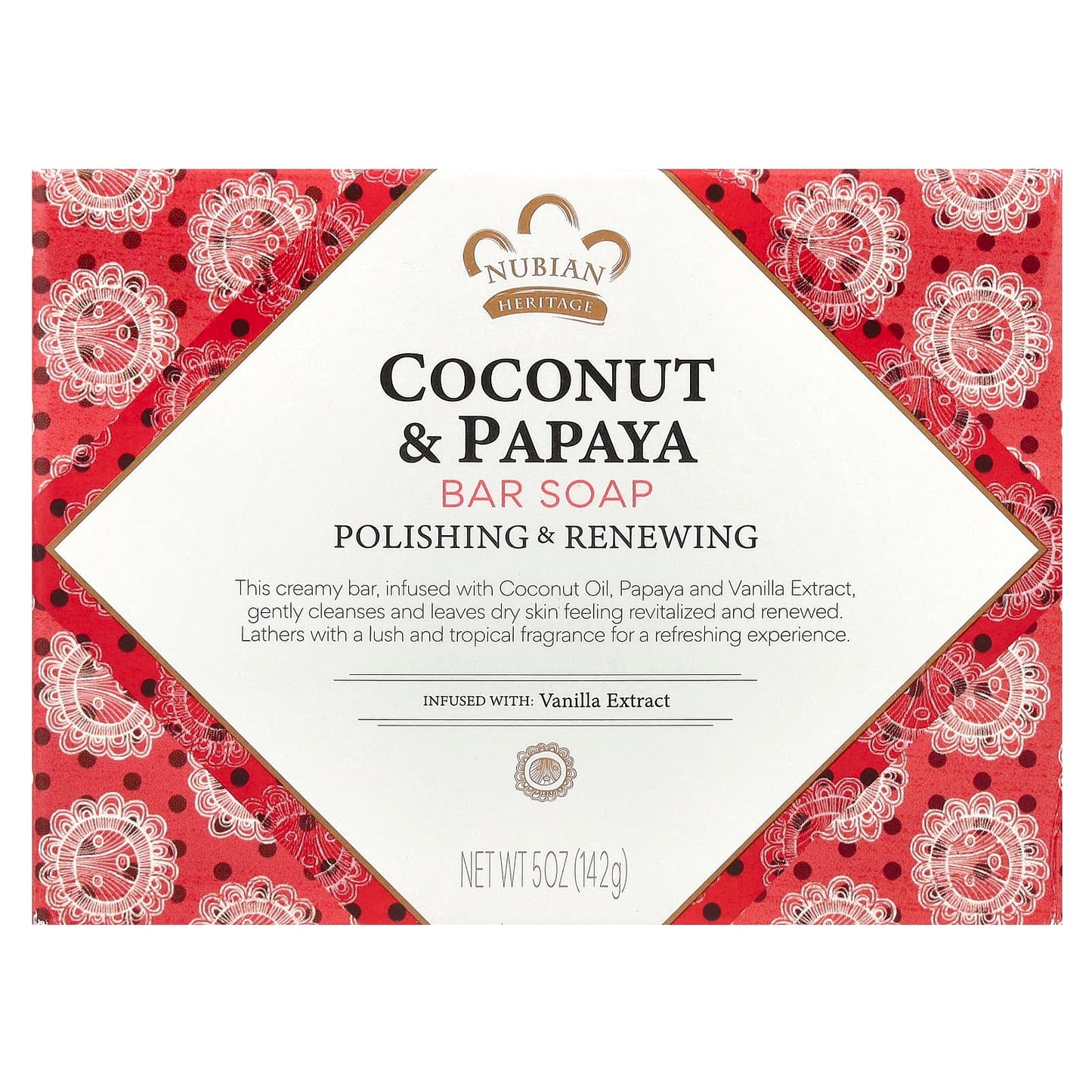 Nubian Heritage, Bar Soap, Coconut & Papaya , 5 oz (142 g) - Image 1