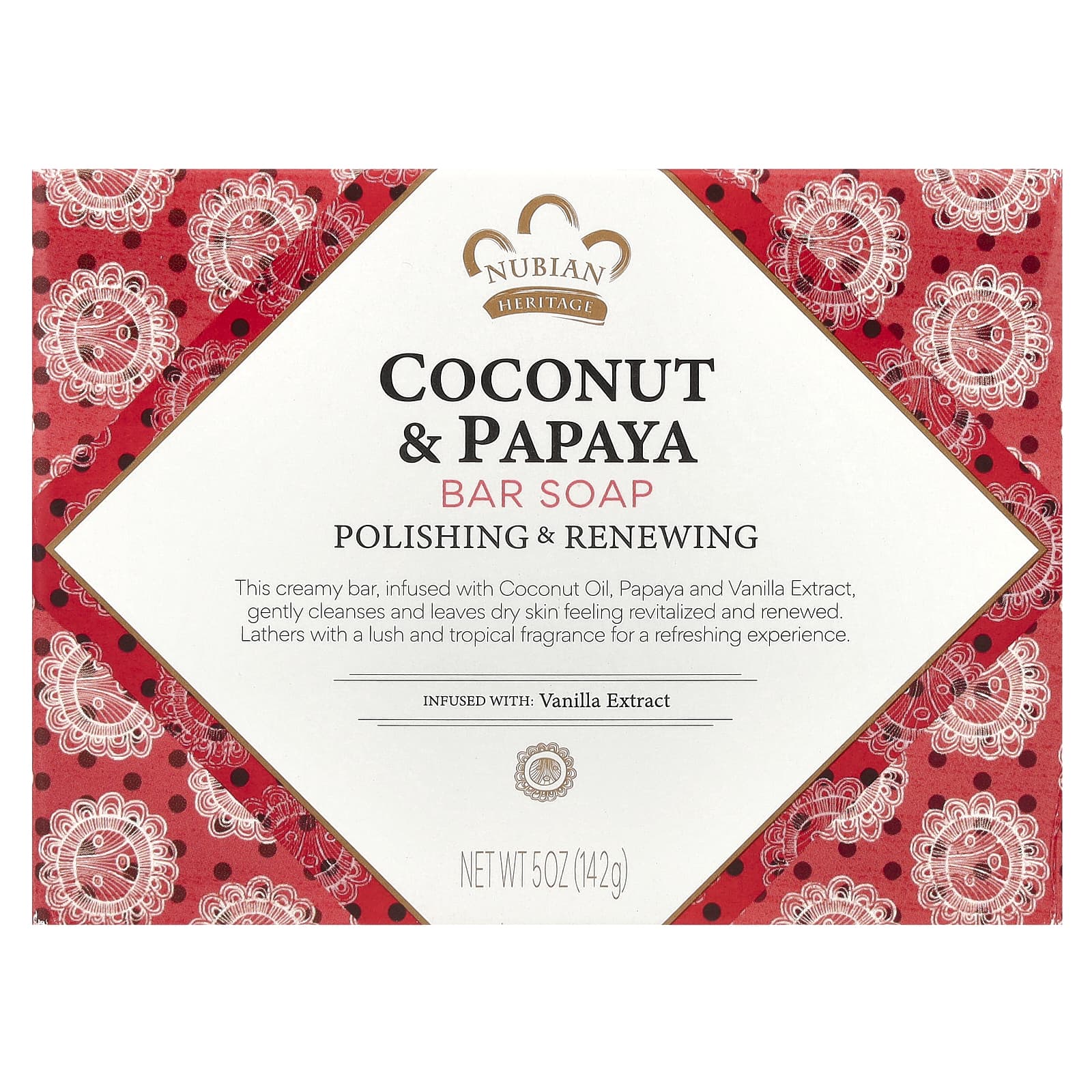 Nubian Heritage, Bar Soap, Coconut & Papaya , 5 oz (142 g) - Image 1