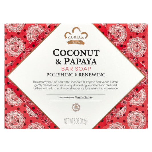 Nubian Heritage, Bar Soap, Coconut & Papaya , 5 oz (142 g) - Image 1