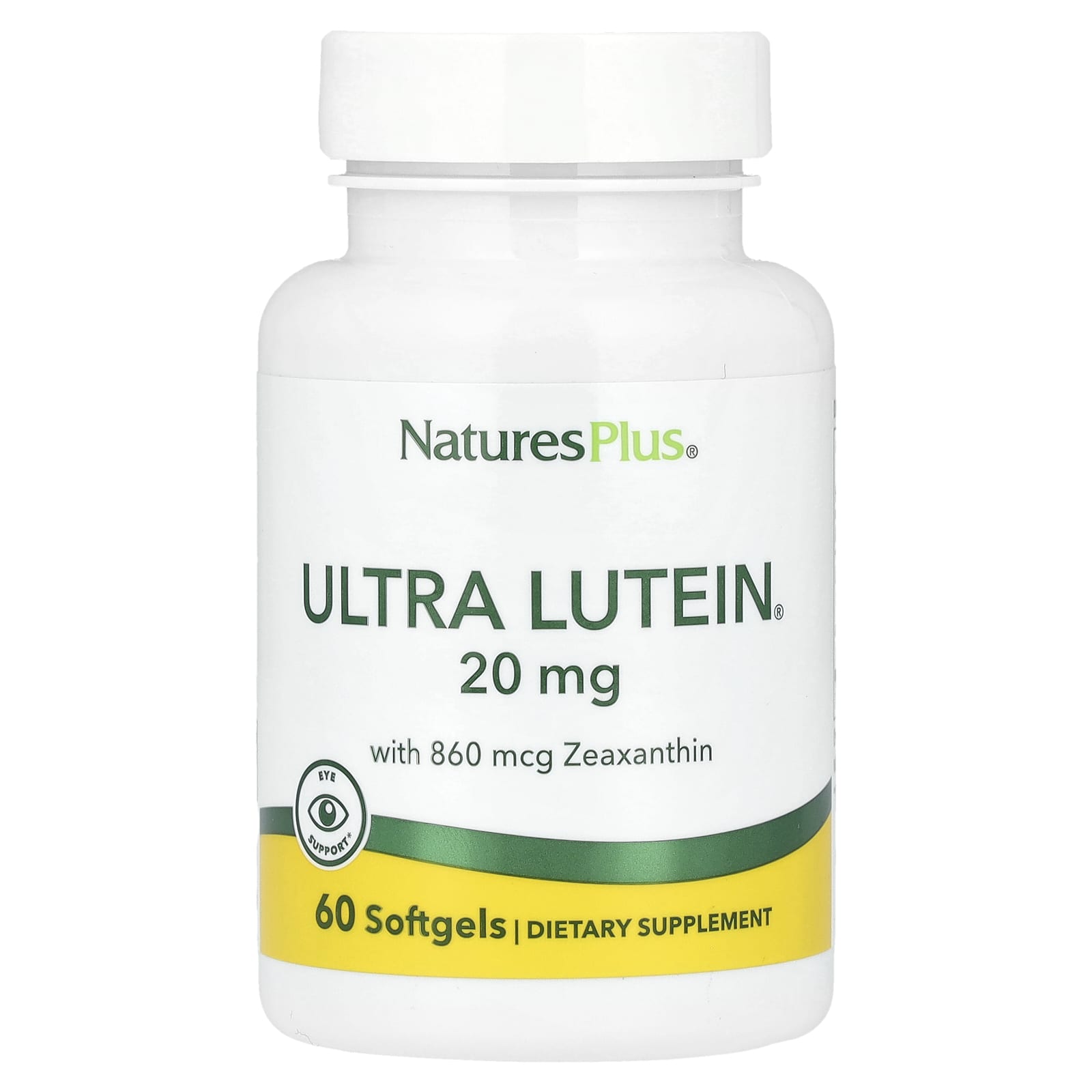 NaturesPlus, Ultra Lutein® with Zeaxanthin, 20 mg, 60 Softgels