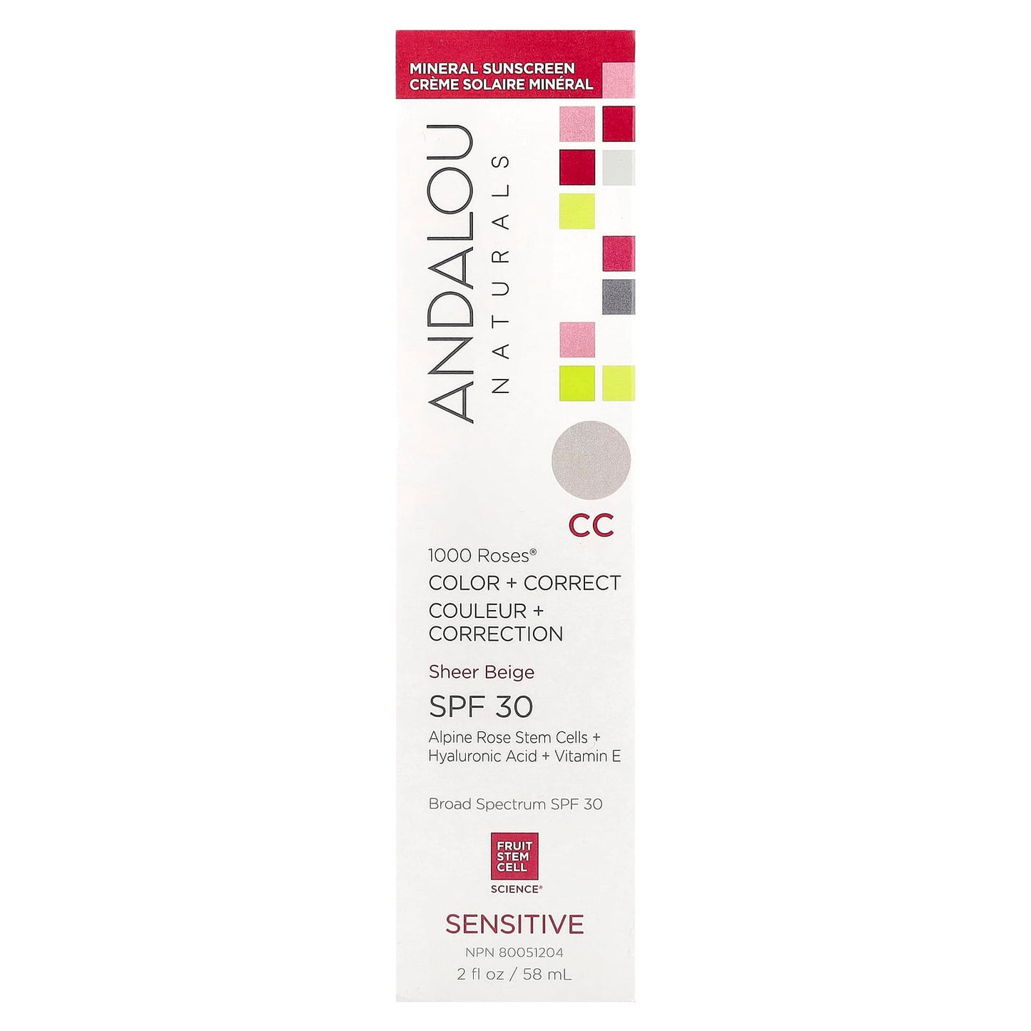 Andalou Naturals 1000 Roses Color Correcting Mineral Sunscreen - Image 2