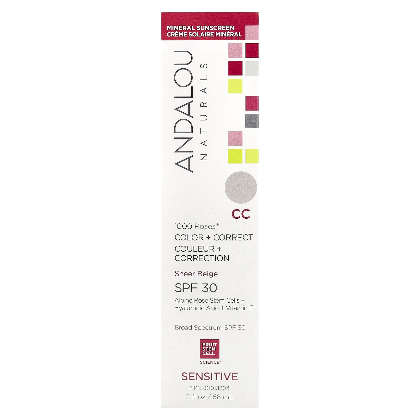 Andalou Naturals 1000 Roses Color Correcting Mineral Sunscreen - Image 2