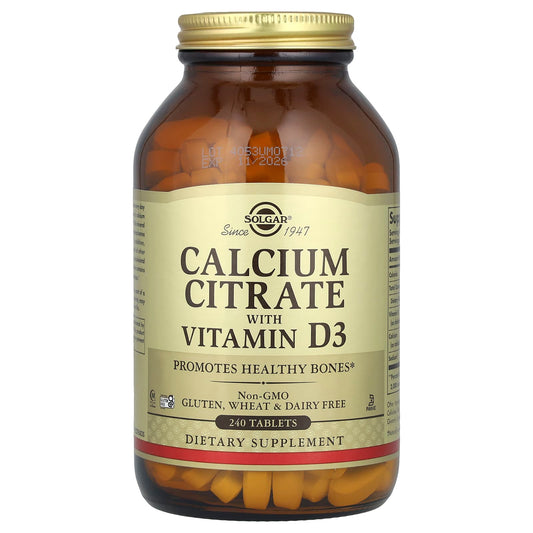 Solgar, Calcium Citrate with Vitamin D3, 240 Tablets - Image 1